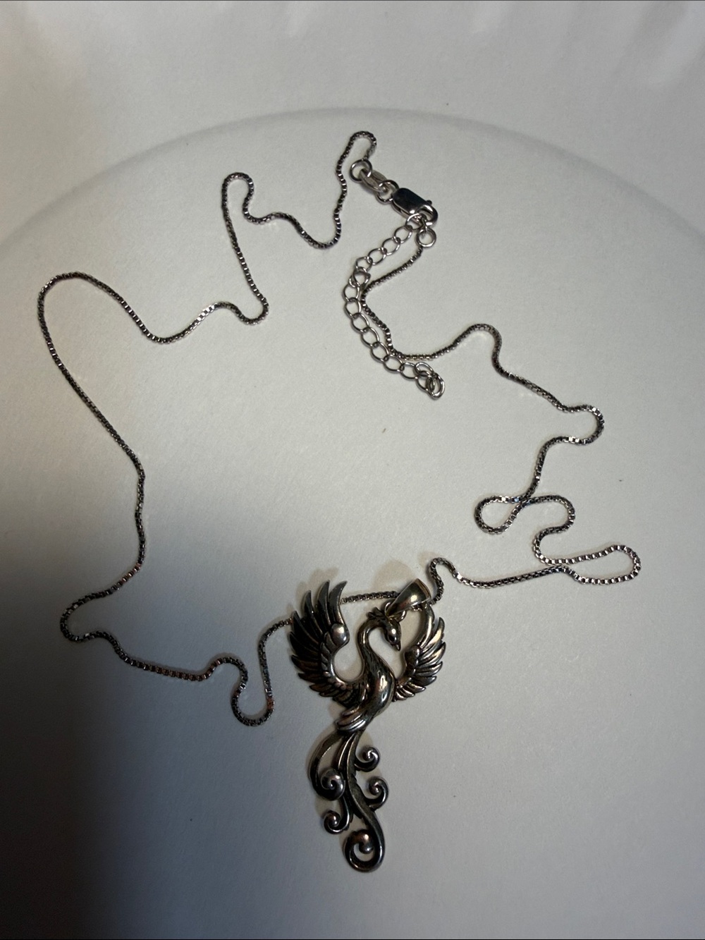 S925 made in Italy Silver Phoenix Pendant Necklace - Elegant Women's Jewelry